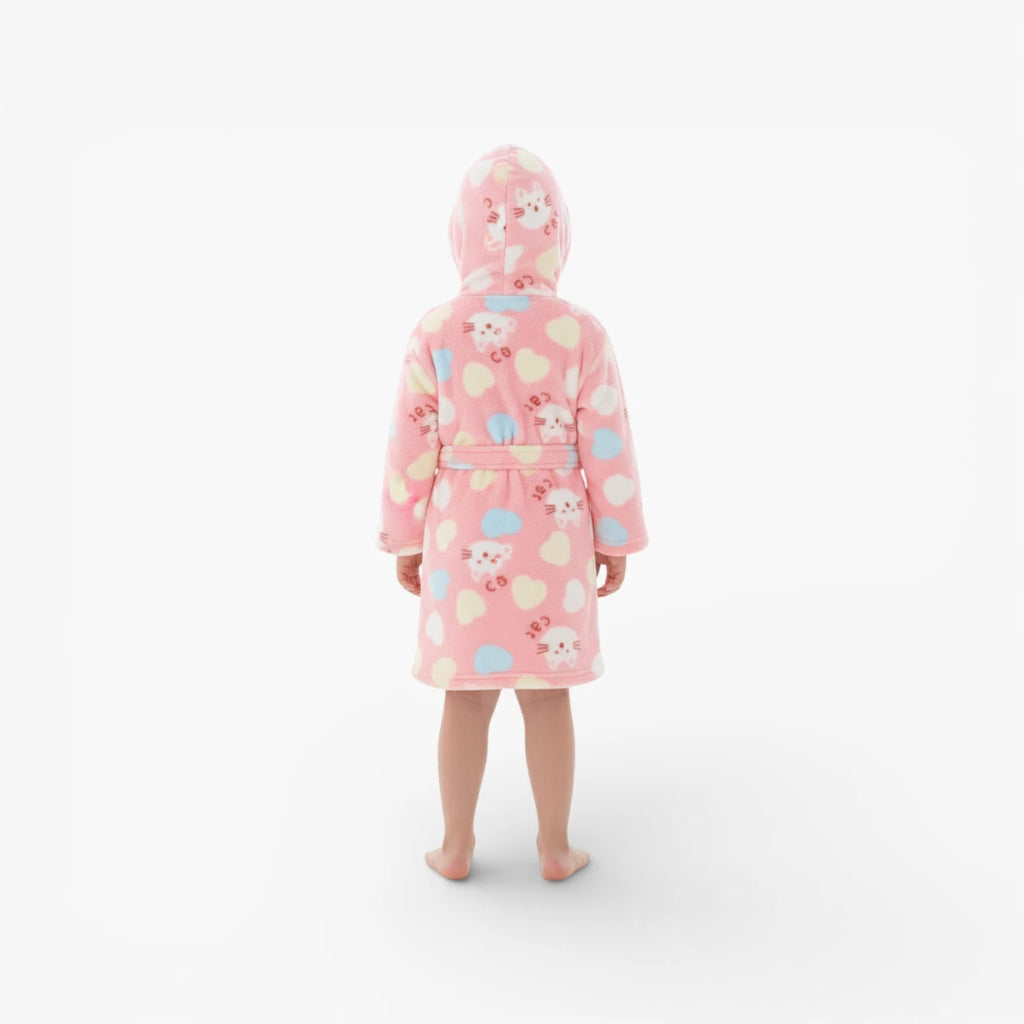 peignoir de bain enfant rose