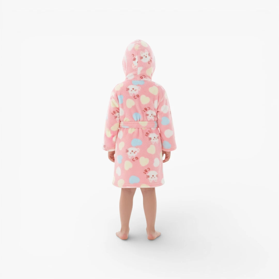 peignoir de bain enfant rose
