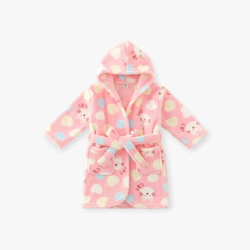peignoir de bain enfant rose