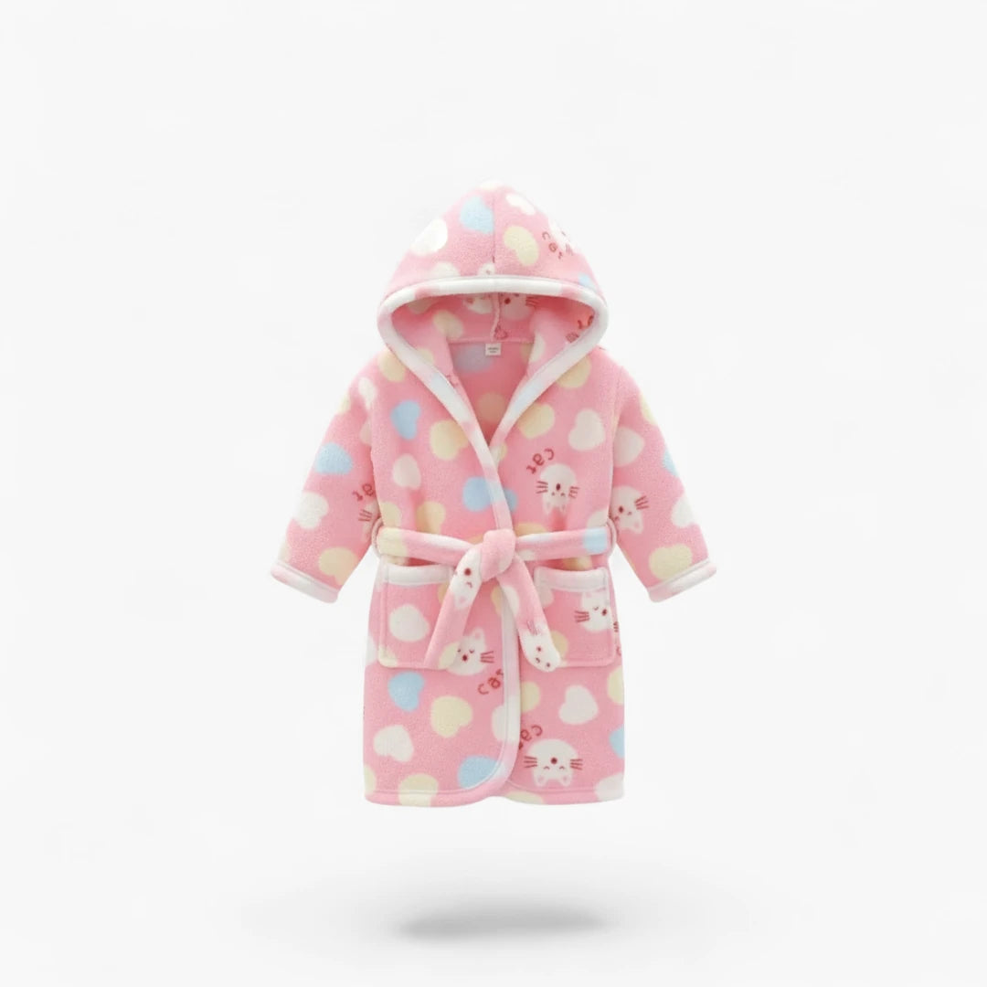 peignoir de bain enfant rose